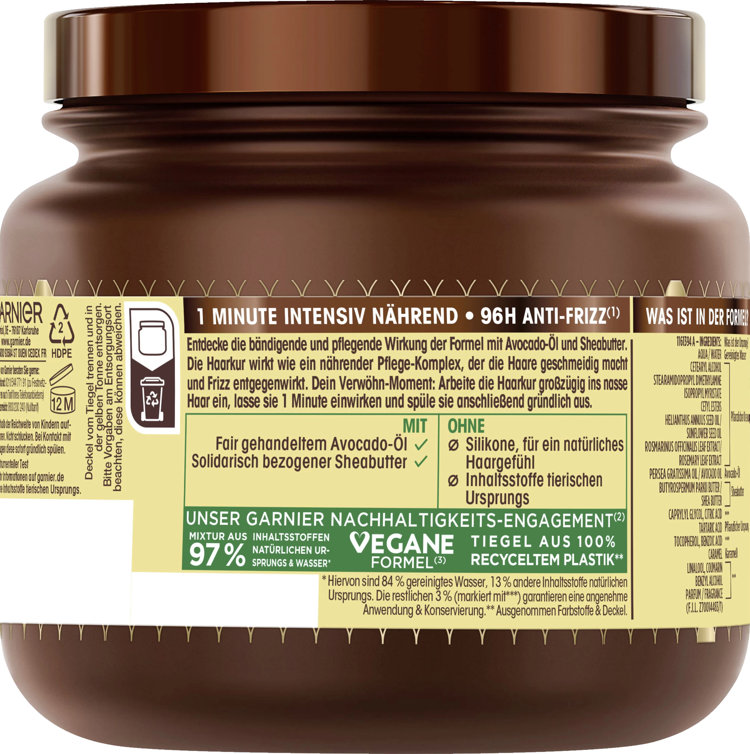 1-Minute Haarkur Avocado-Öl & Sheabutter 4 1-Minute Haarkur Avocado-Öl & Sheabutter – Bild 2