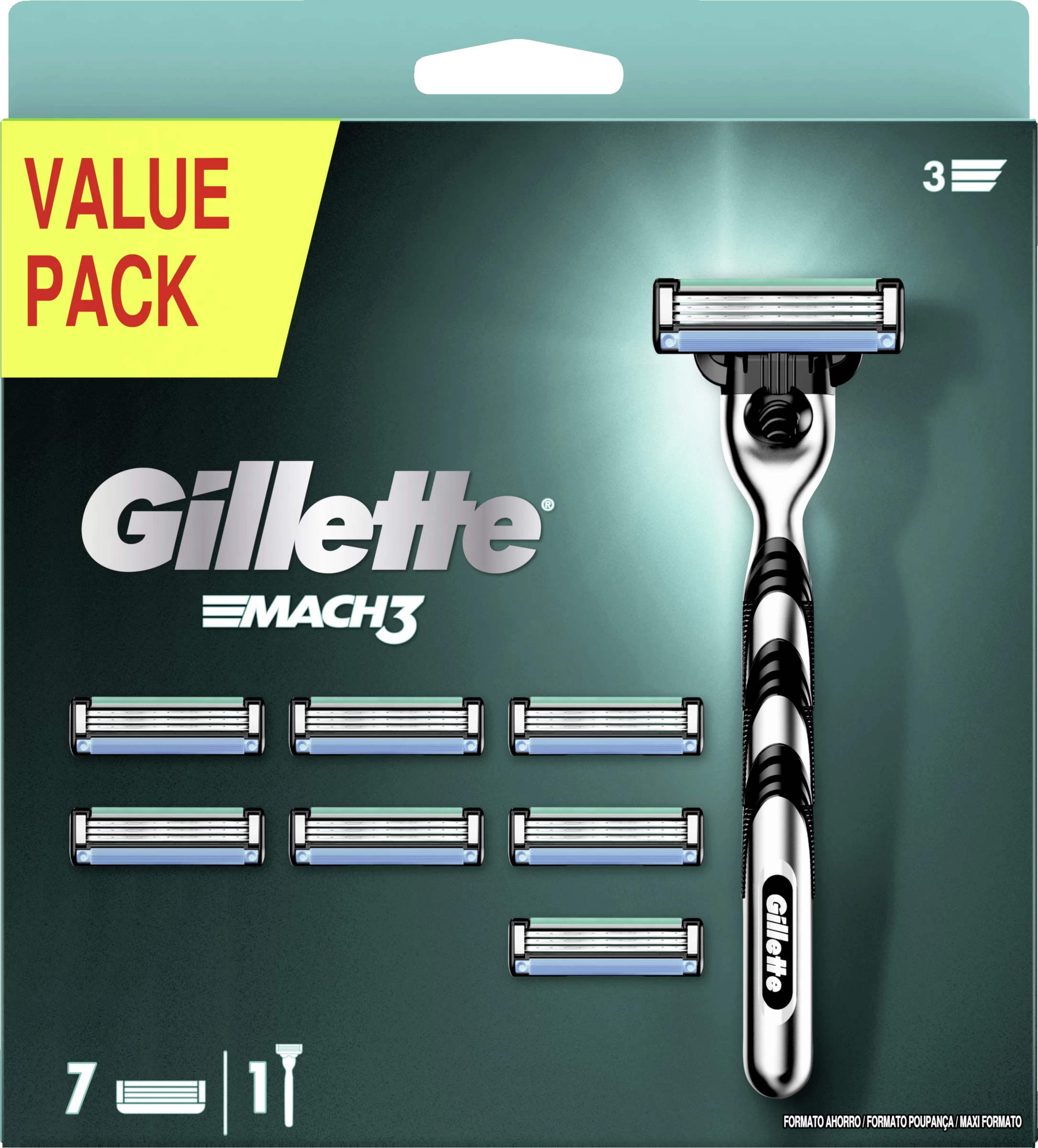 Gillette® Mach3 Rasierer Mit 7 Klingen 3 Gillette® Mach3 Rasierer Mit 7 Klingen