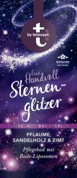 Funkelnde Badeperlen Eine Handvoll Sternenglitzer