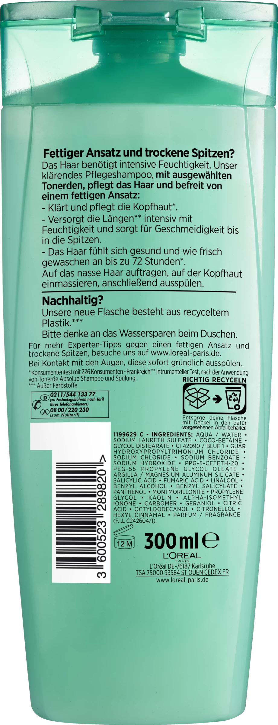 Tonerde Absolue Pflegeshampoo 300ml 4 Tonerde Absolue Pflegeshampoo 300ml – Bild 2