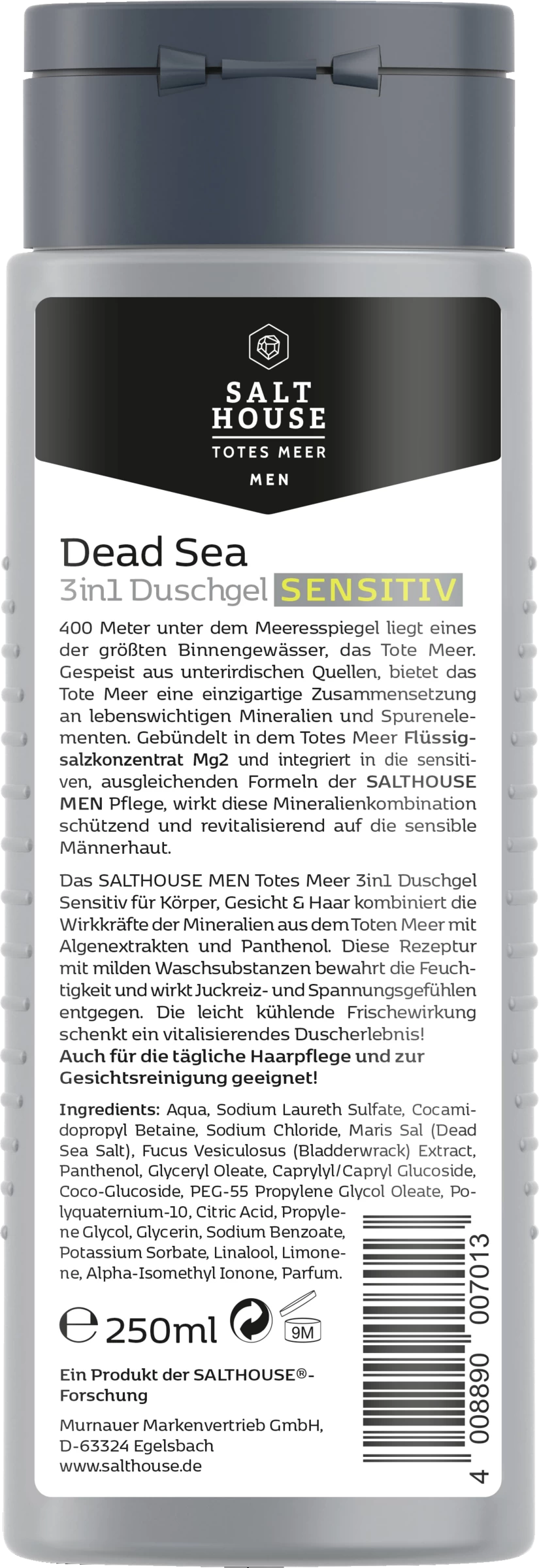 Totes Meer Körper, Gesicht & Haar Duschgel Sensitiv 4 Totes Meer Körper, Gesicht & Haar Duschgel Sensitiv – Bild 2