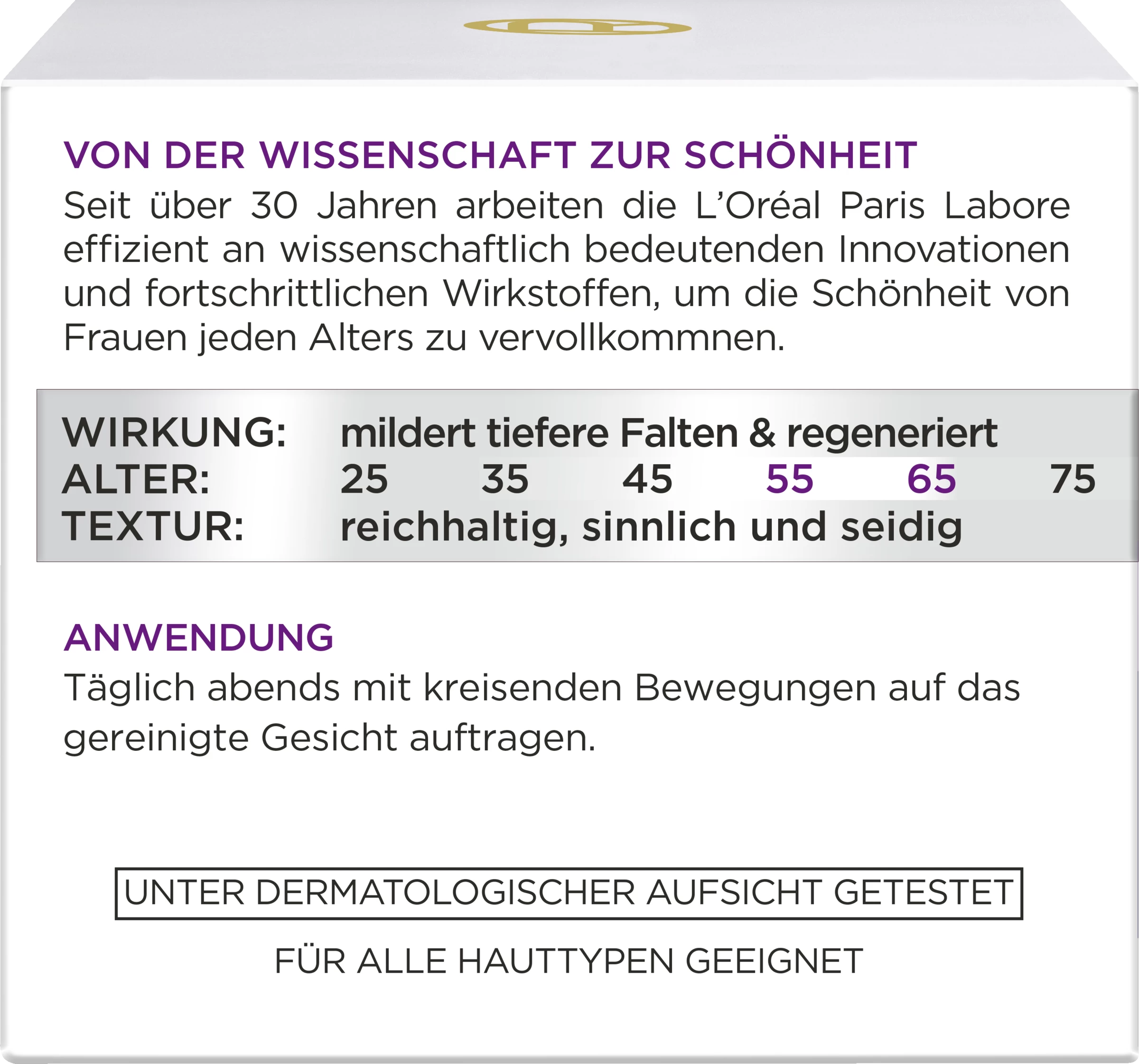 L’Oréal Paris 55+ Feuchtigkeitspflege Nacht 5 L’Oréal Paris 55+ Feuchtigkeitspflege Nacht – Bild 3