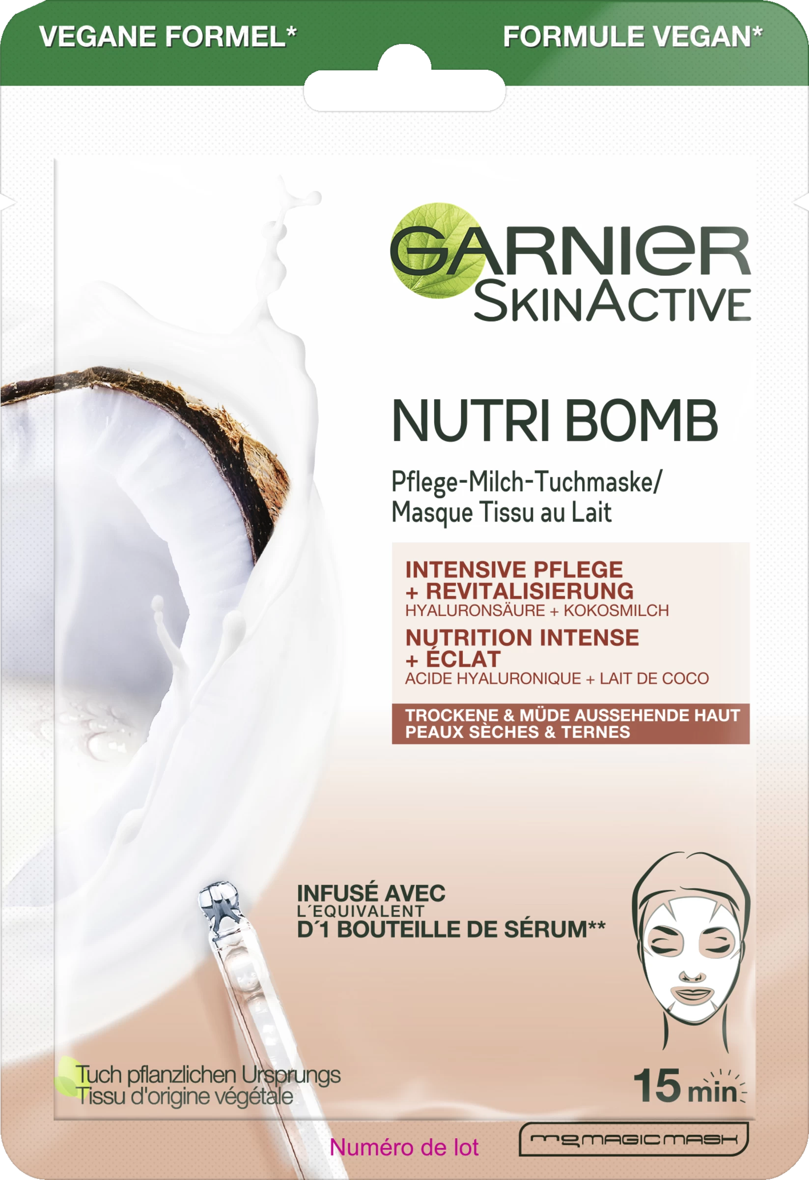 Nutri Bomb Pflege-Milch-Tuchmaske Kokosmilch 3 Nutri Bomb Pflege-Milch-Tuchmaske Kokosmilch
