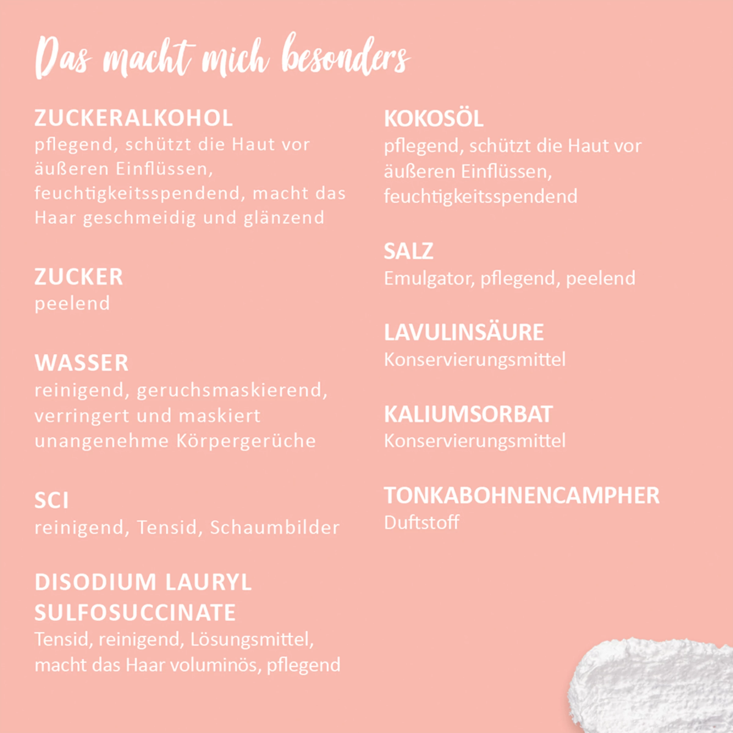 3in1 Dusch-Fluff Mandelmilch Mit Zuckerpeeling 6 3in1 Dusch-Fluff Mandelmilch Mit Zuckerpeeling – Bild 4