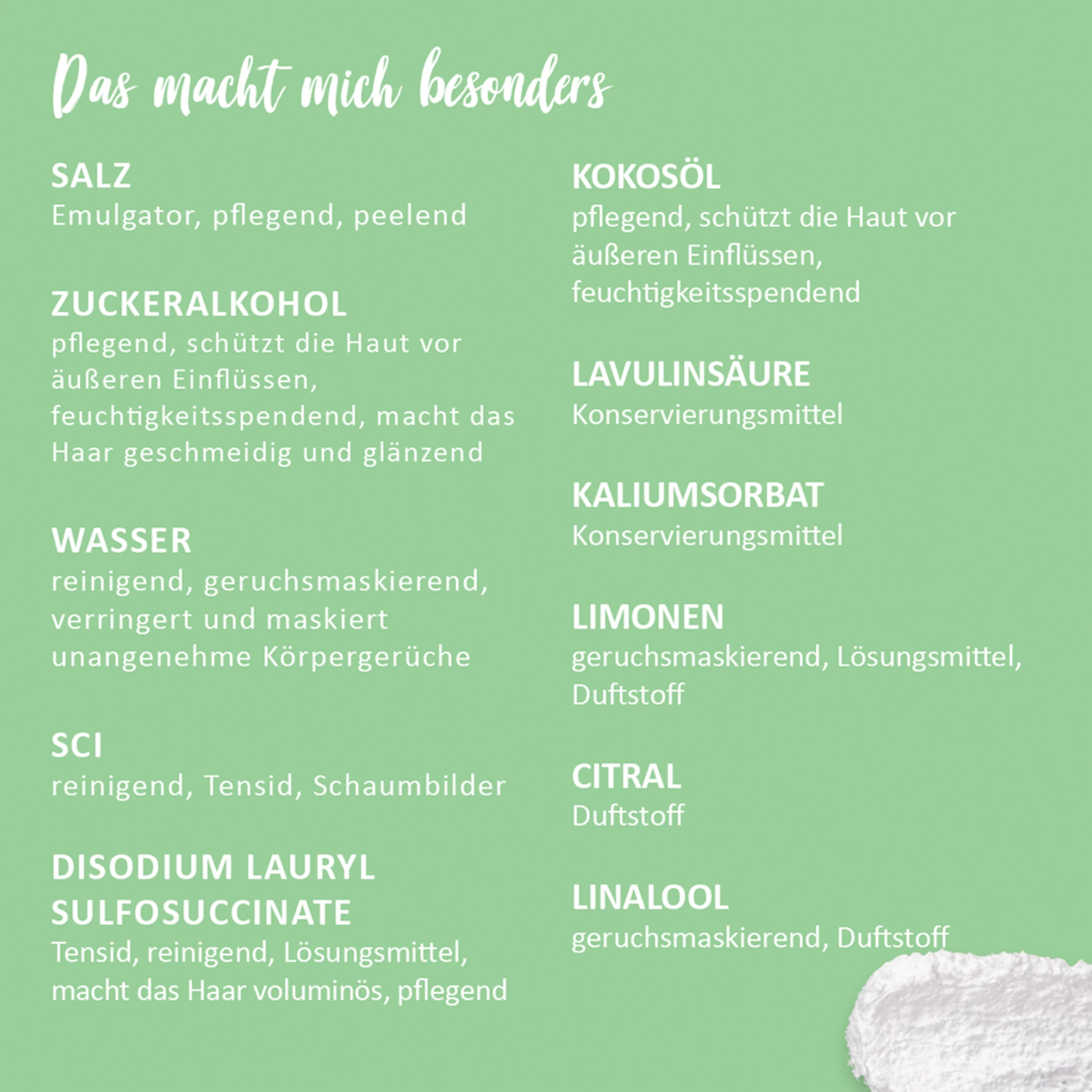 3in1 Dusch-Fluff Limette Mit Meersalzpeeling 6 3in1 Dusch-Fluff Limette Mit Meersalzpeeling – Bild 4