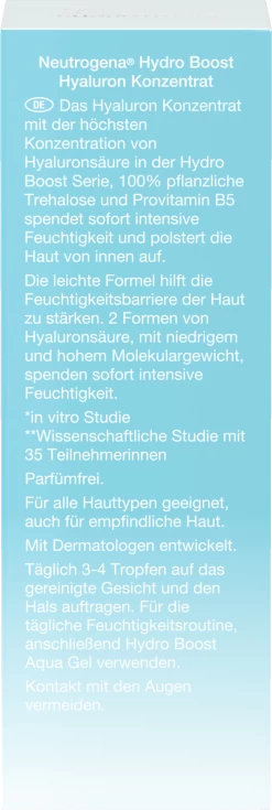Neutrogena Hydro Boost Hyaluron Konzentrat -hochwertige Pflegeprodukte MAM 7780449 SHOP IMAGE 1.4