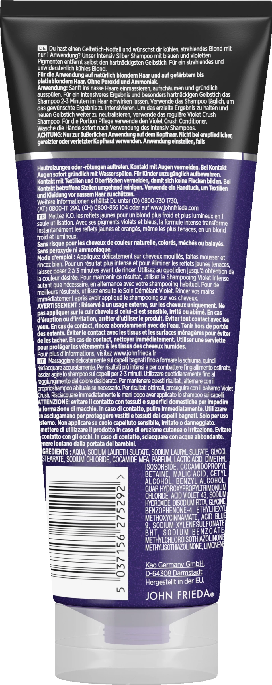 JOHN FRIEDA Violet Crush Intensiv Silber Shampoo 4 JOHN FRIEDA Violet Crush Intensiv Silber Shampoo – Bild 2