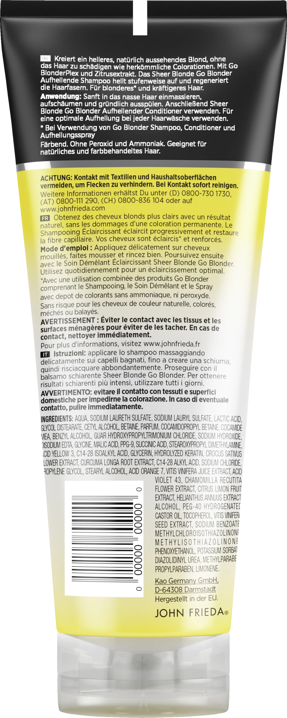 JOHN FRIEDA Go Blonder Aufhellendes Shampoo 4 JOHN FRIEDA Go Blonder Aufhellendes Shampoo – Bild 2