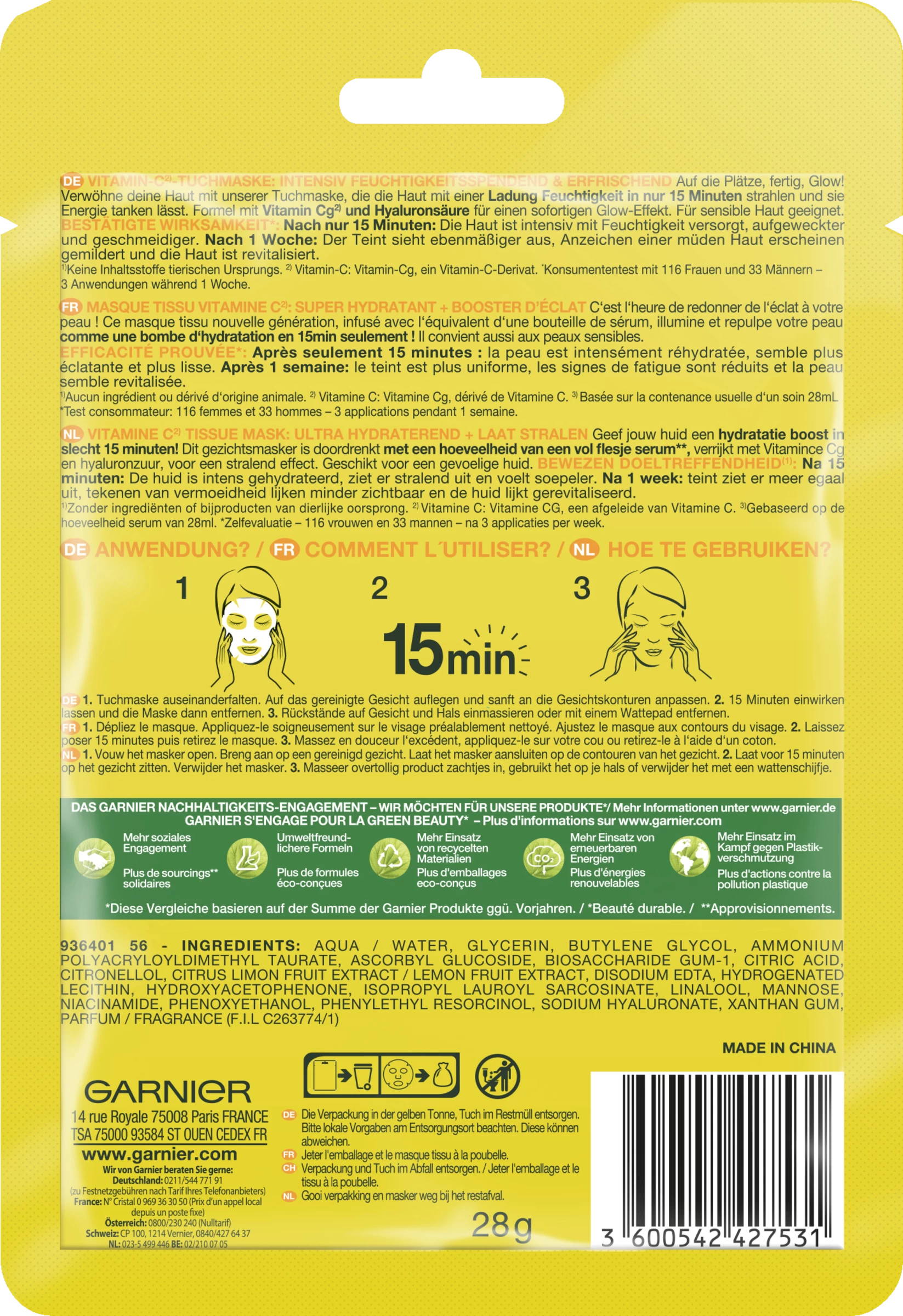 Vitamin C Tuchmaske 4 Vitamin C Tuchmaske – Bild 2