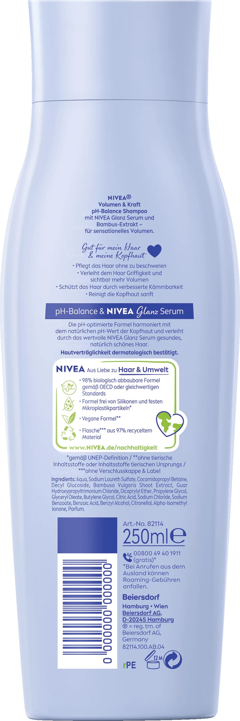 NIVEA Volumen & Kraft PH-Balance Shampoo 4 NIVEA Volumen & Kraft PH-Balance Shampoo – Bild 2