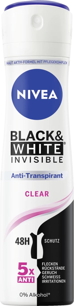 NIVEA Anti-Transpirant Spray Invisible Black & White Clear