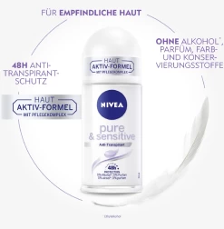 NIVEA Anti-Transpirant Roll-on Pure & Sensitive 10 NIVEA Anti-Transpirant Roll-on Pure & Sensitive -hochwertige Pflegeprodukte MAM 8419551 SHOP IMAGE 1.4