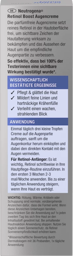 Neutrogena Anti-Age Retinol Boost Augencreme 11 Neutrogena Anti-Age Retinol Boost Augencreme -hochwertige Pflegeprodukte MAM 8490520 SHOP IMAGE 1.4