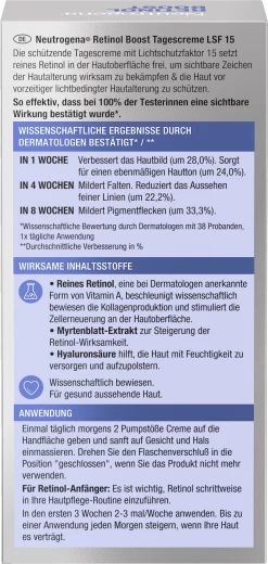 Neutrogena Anti-Age Retinol Boost Tagescreme LSF 15 14 Neutrogena Anti-Age Retinol Boost Tagescreme LSF 15 -hochwertige Pflegeprodukte MAM 8490569 SHOP IMAGE 1.4