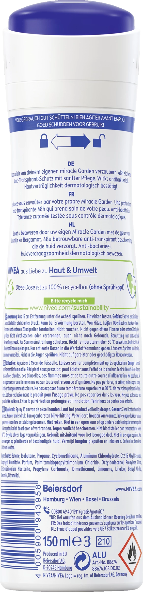 NIVEA Anti-Transpirant Spray Miracle Garden Jasmin 4 NIVEA Anti-Transpirant Spray Miracle Garden Jasmin – Bild 2