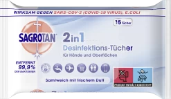 2in1 Desinfektions-Tücher Reisegröße
