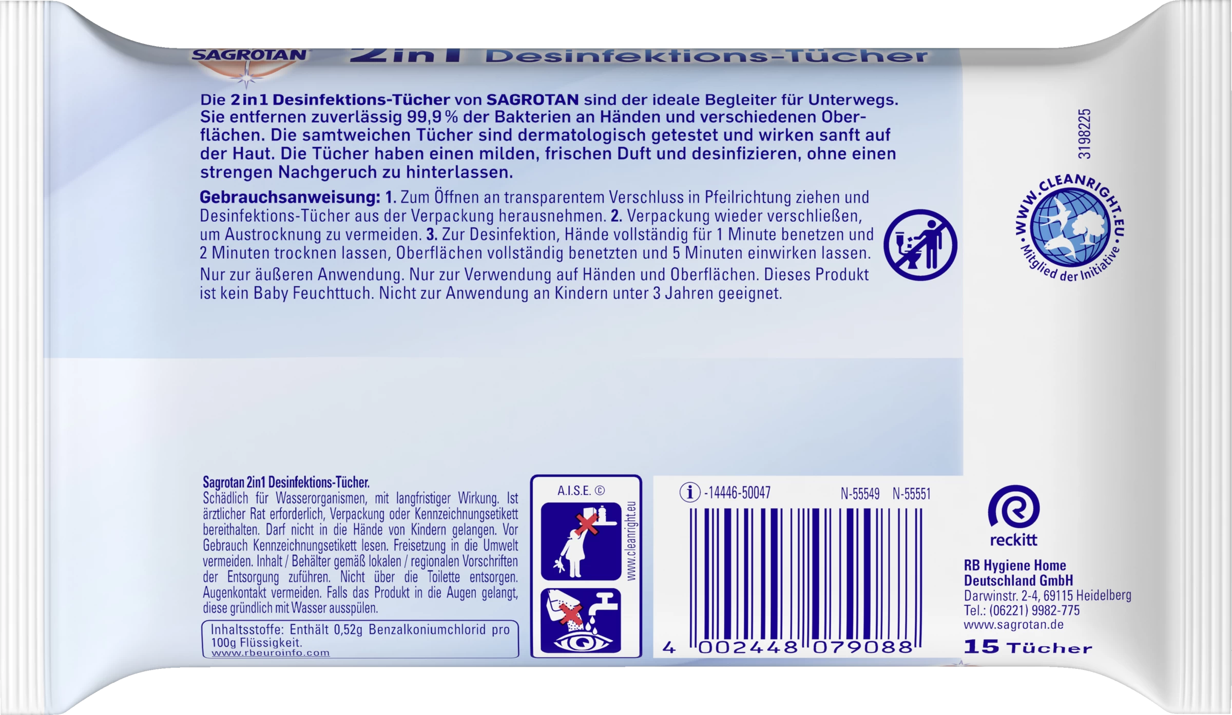 2in1 Desinfektions-Tücher Reisegröße 4 2in1 Desinfektions-Tücher Reisegröße – Bild 2