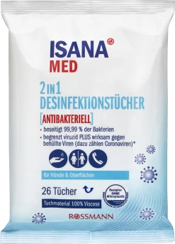 Isana Med 2in1 Desinfektionstücher 26 Stück