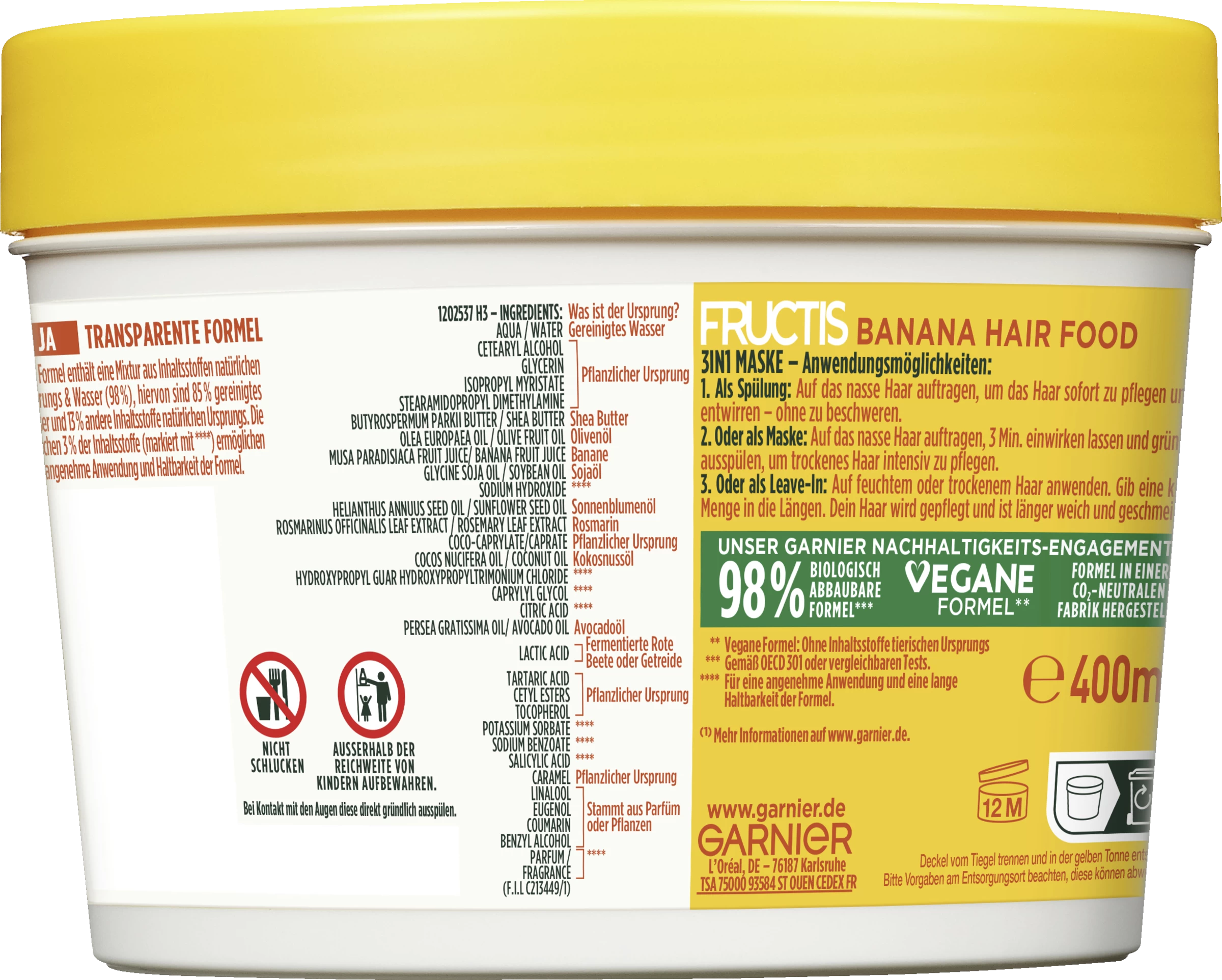 Pflegendes Banana Hair Food 3in1 Maske 4 Pflegendes Banana Hair Food 3in1 Maske – Bild 2