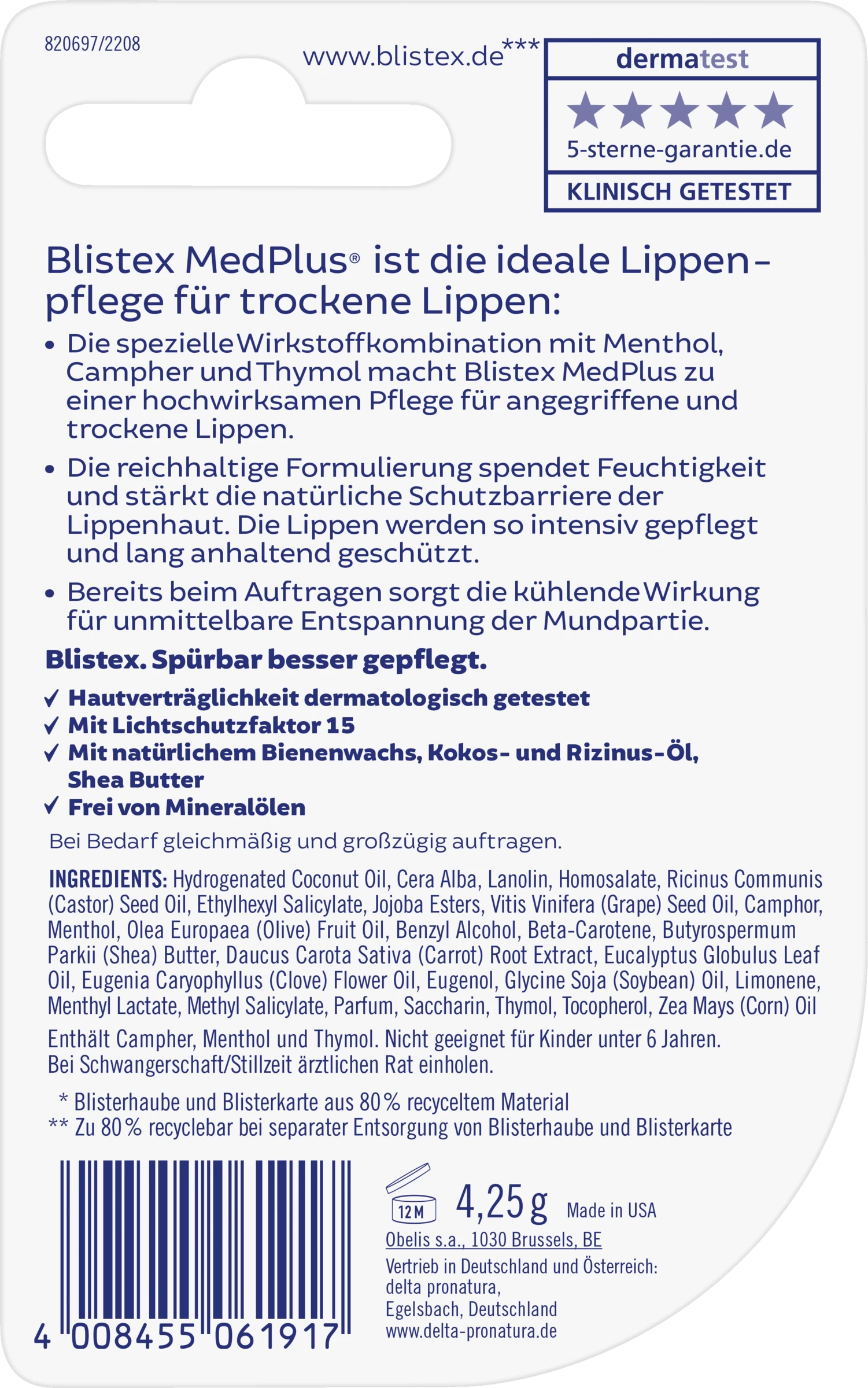 MEDPLUS Lippenpflegestift 4 MEDPLUS Lippenpflegestift – Bild 2