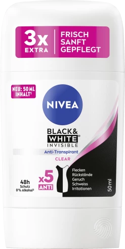 NIVEA Deo Stick Black And White Invisible Clear
